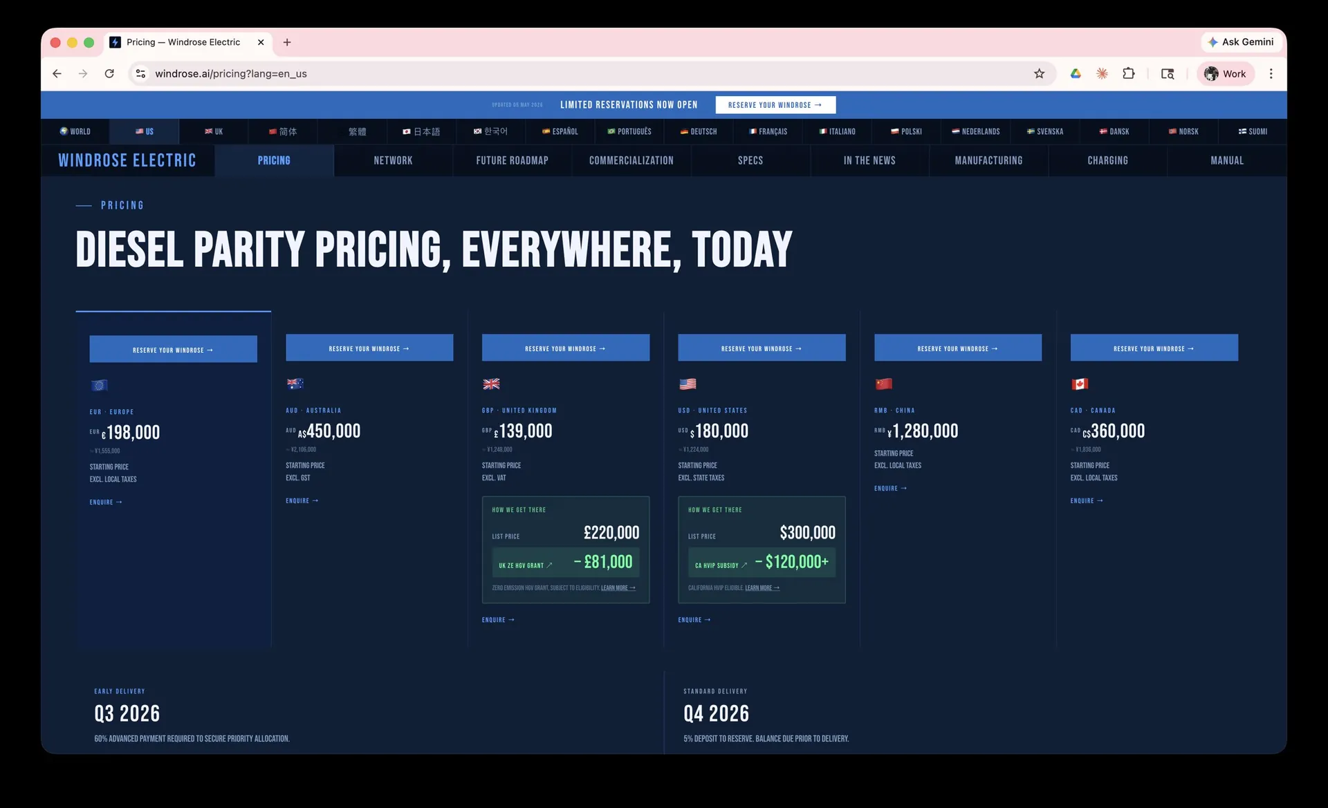 windrose.ai pricing page