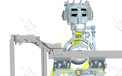 Front wheel end and swing arm alignment position