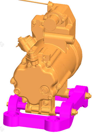 Compressor bracket installation detail