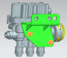 Solenoid valve bracket installation detail