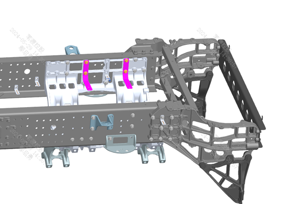Front shock absorber bracket co-installation diagram