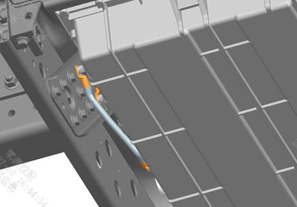 Battery pack fixing and ground wire installation position