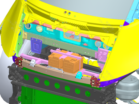Battery placement and clamp plate installation position
