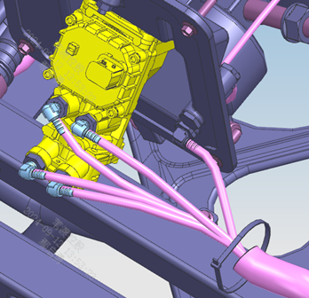 Seat transition air line connection detail