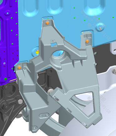 Fender bracket installation detail