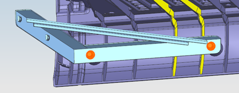 Upper door step bracket installation position