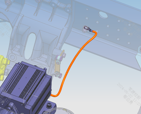 Electric oil pump lifting and ground wire fixing position