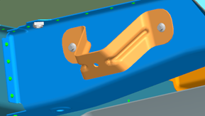 Wheel arch bracket installation position