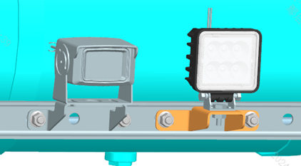 Rear work lamp overall installation diagram