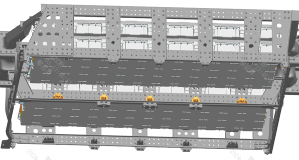 Battery pack seat-Middle three-tier installation position diagram