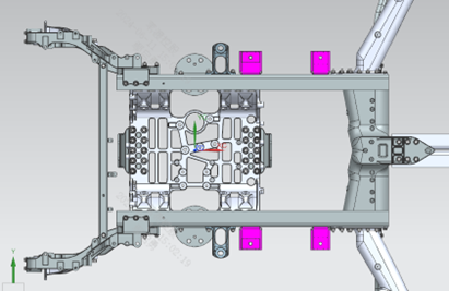 Left/right mounting bracket arrangement diagram