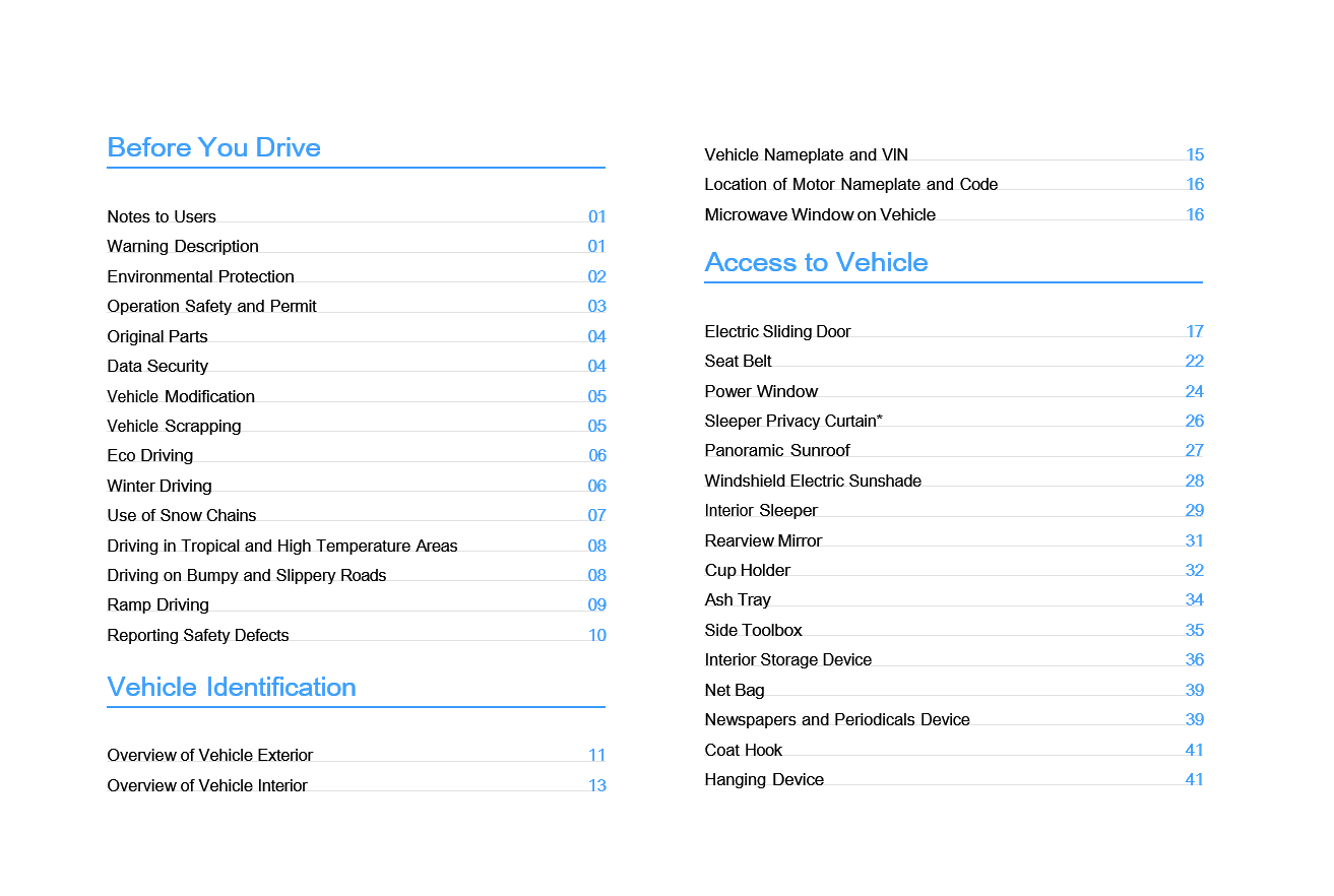 Table of Contents