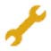 A yellow, minimalistic representation of a wrench. AI-generated content may be incorrect.