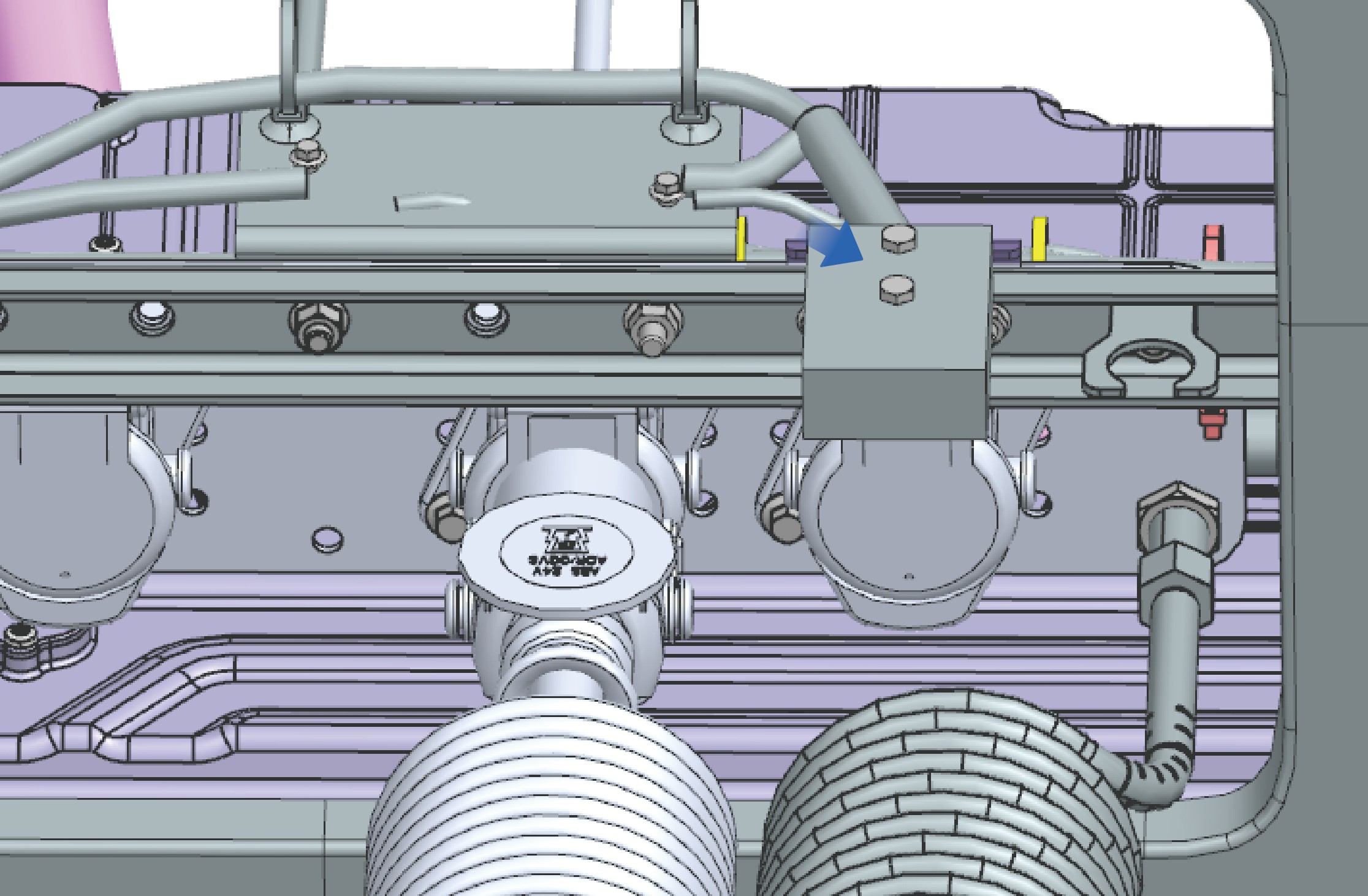 The image depicts a detailed mechanical assembly with visible gears and pipes, likely part of an engine or machinery. AI-generated content may be incorrect.