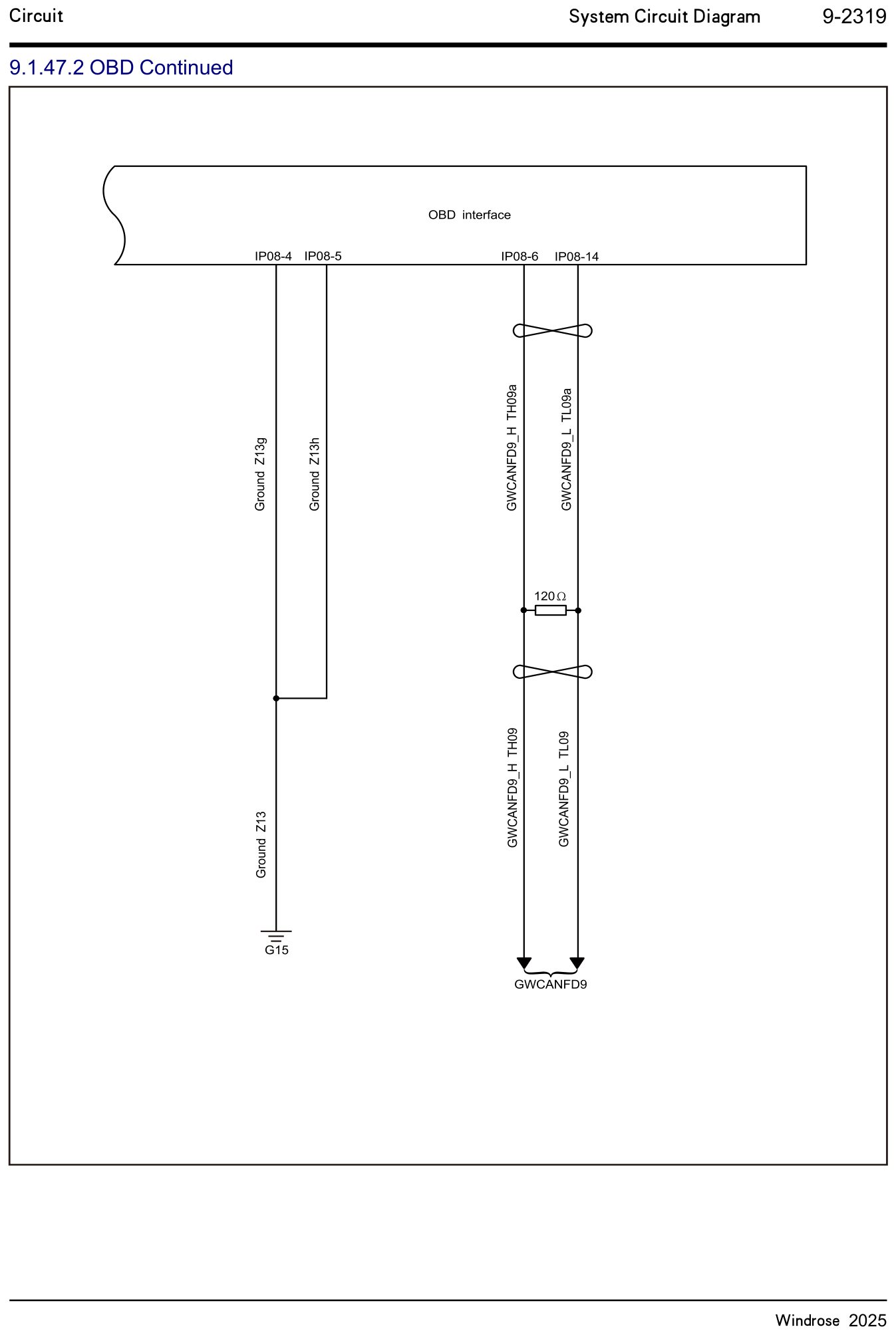 9.1.47.2 OBD Continued — circuit diagram