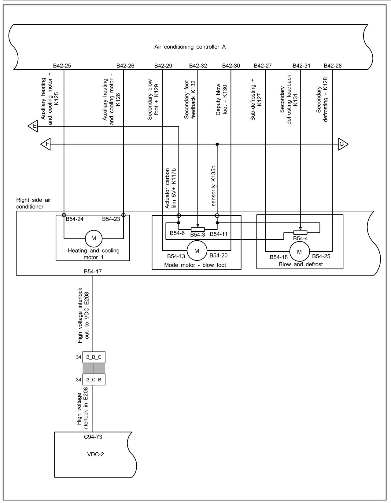 7.1.5.16 Right Air Conditioner Internal And External Circulation Motor Fault — circuit diagram