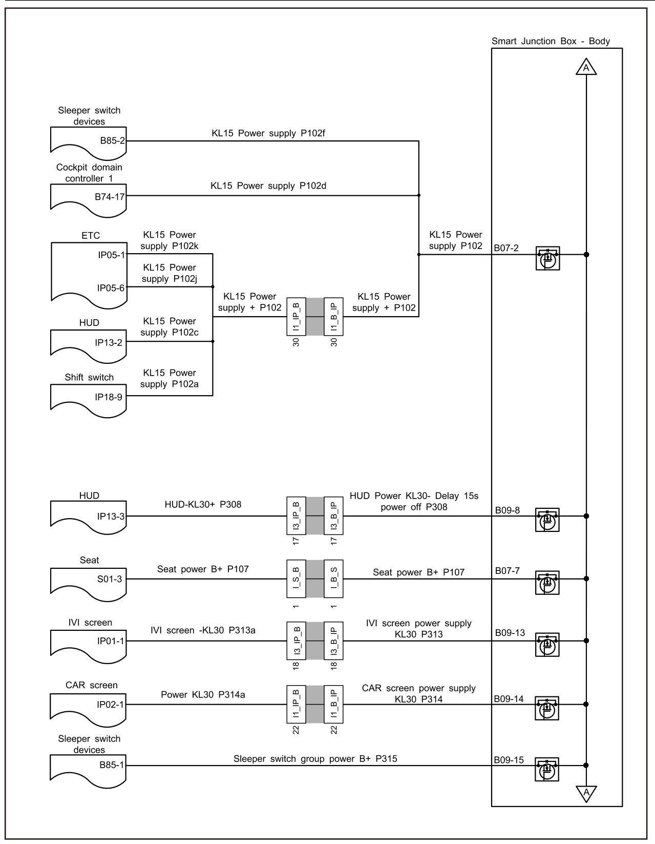 7.4.6.31 CAR Screen Power Supply Circuit Fault — circuit diagram