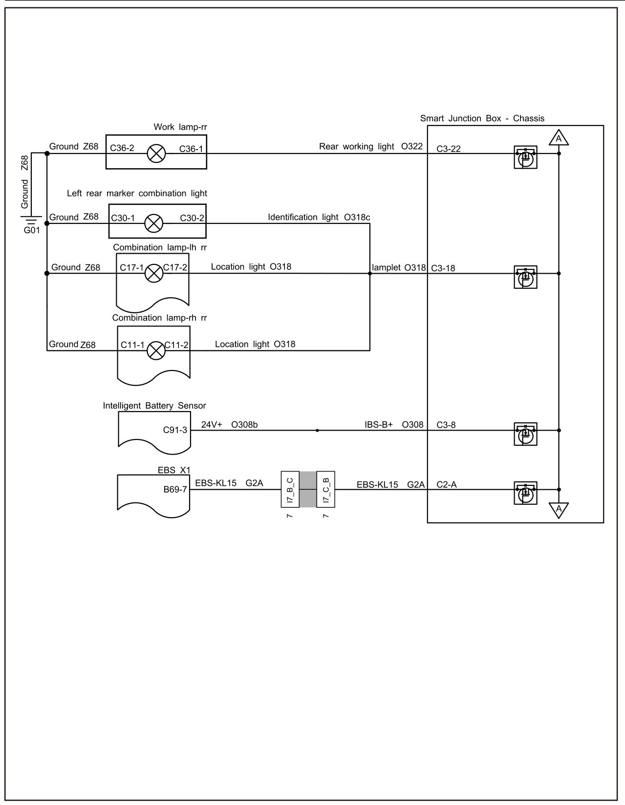 7.4.6.60 Usterka obwodu zasilania IBS — schemat obwodu