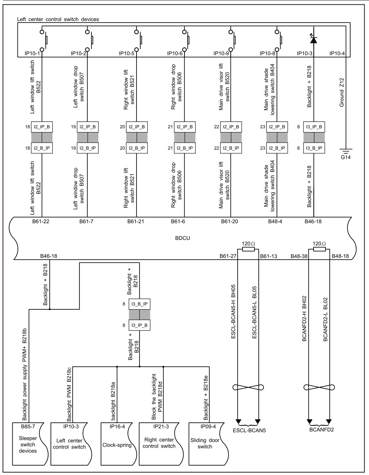 7.8.5.34 Usterka zasilania podświetlenia — schemat obwodu