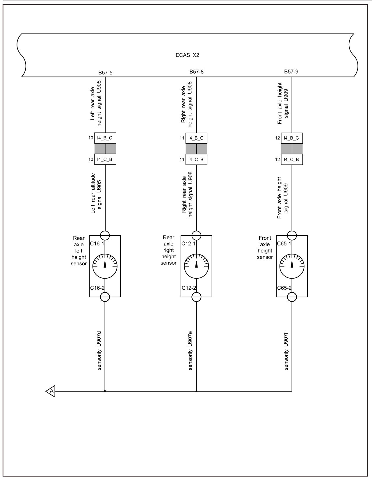 8.8.4.8 Front Axle Height Sensor Fault — circuit diagram