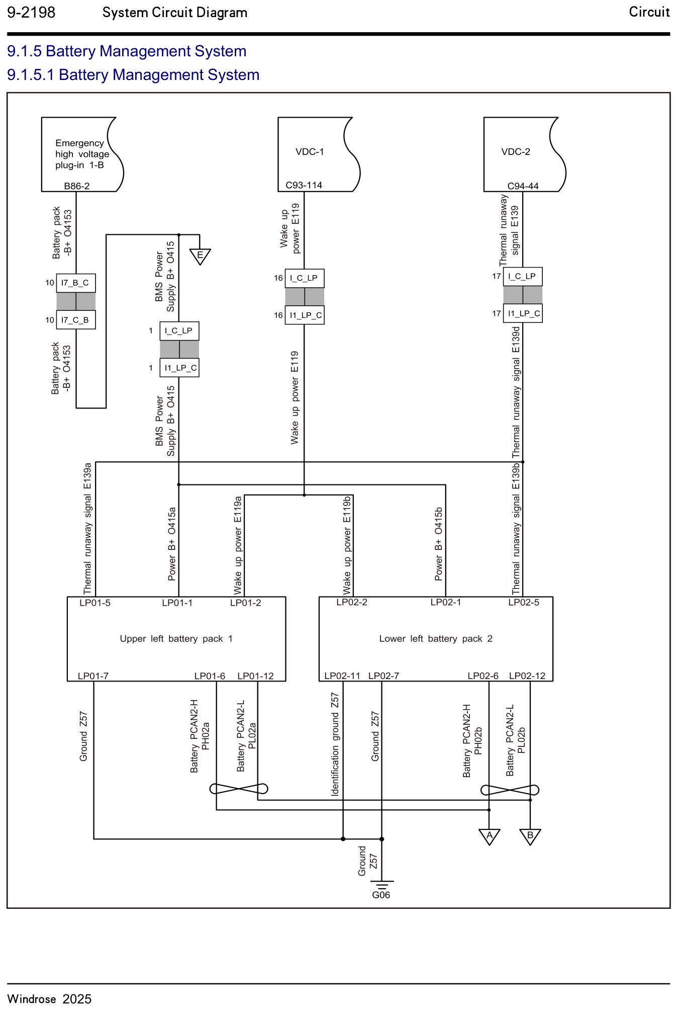 9.1.5.1 Batteristyringssystem — kredsløbsdiagram