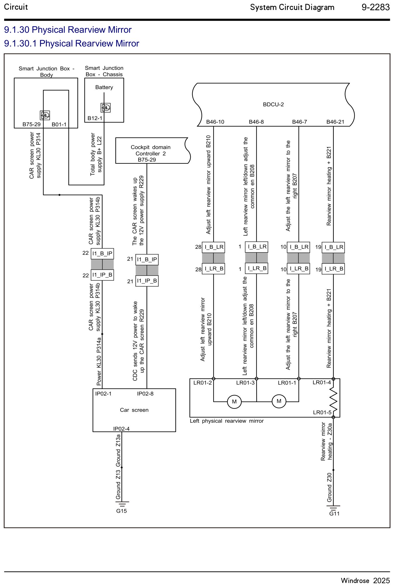 9.1.30.1 Fysisk bakspejl — kredsløbsdiagram