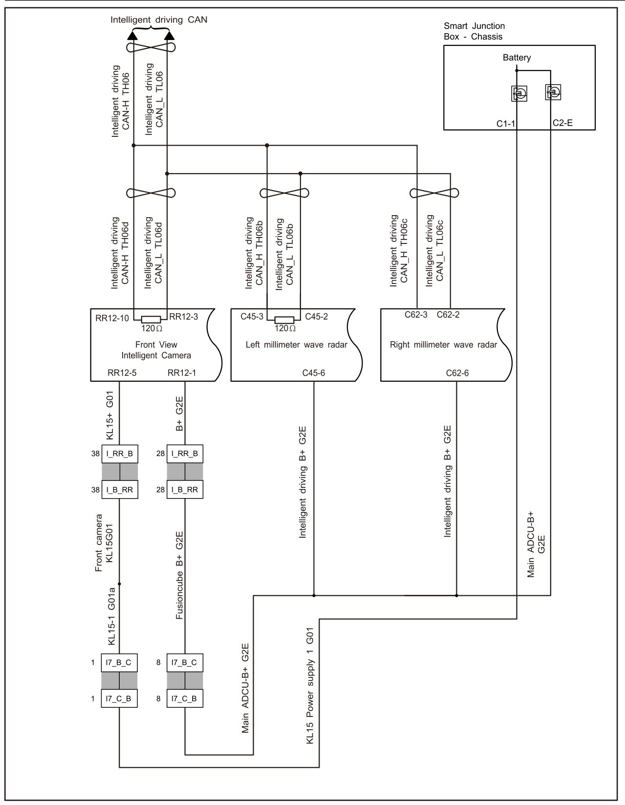 5.1.4.15 Right Millimeter Wave Radar Power Fault — circuit diagram (1/2)