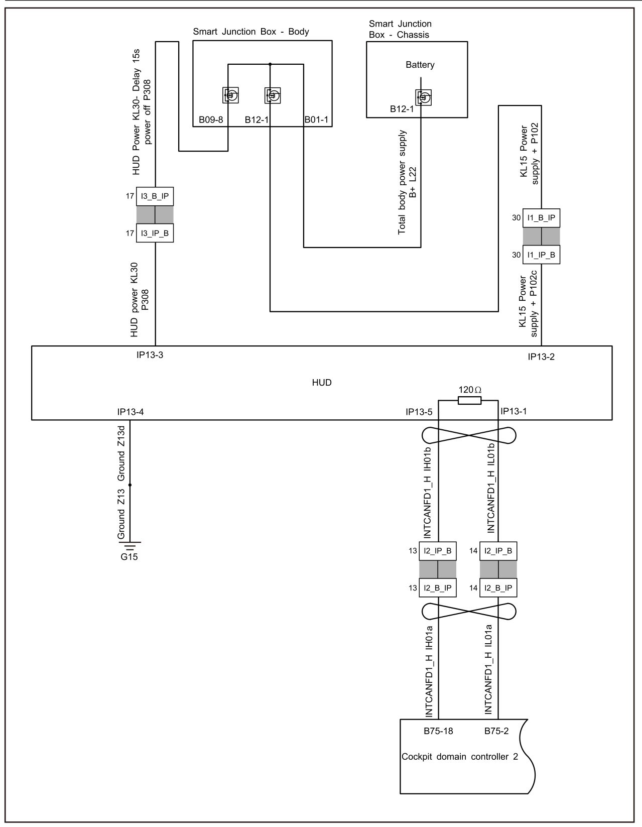 5.2.3.15 HUD Power Fault — circuit diagram
